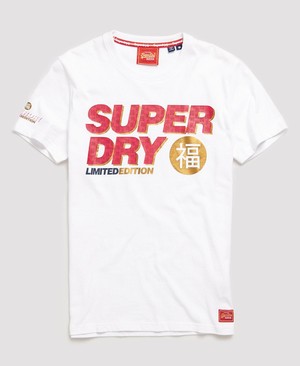 Superdry CNY Férfi Pólók Fehér | FTKGA5873